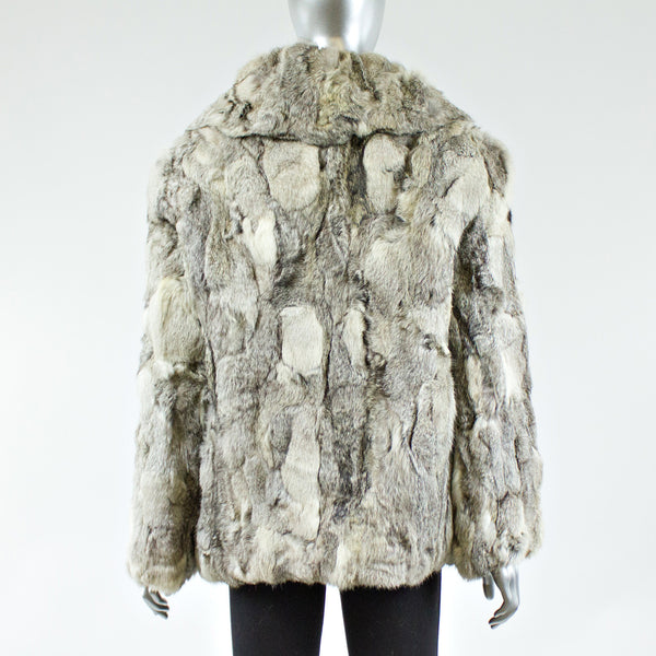 Grey Section Rabbit Fur Jacket - Size S