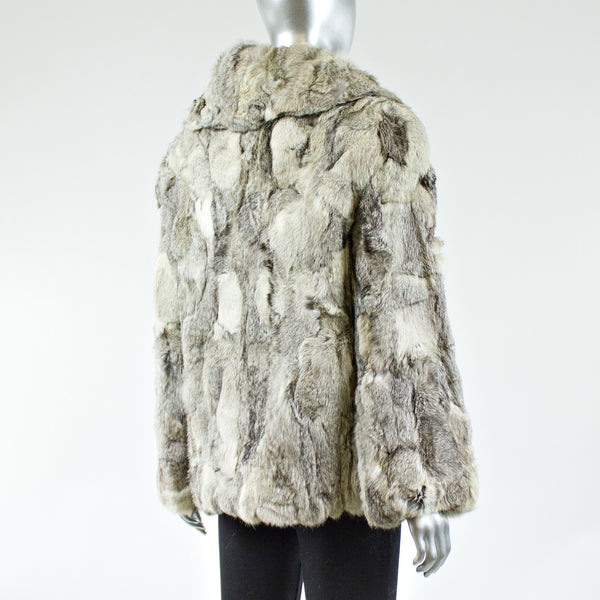 Grey Section Rabbit Fur Jacket - Size S