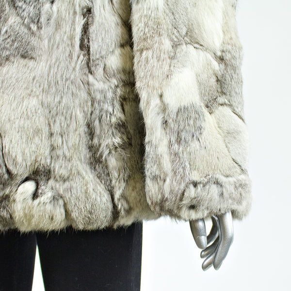 Grey Section Rabbit Fur Jacket - Size S