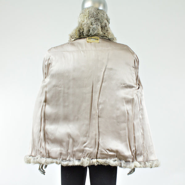 Grey Section Rabbit Fur Jacket - Size S