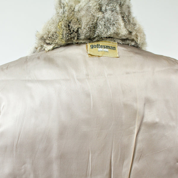 Grey Section Rabbit Fur Jacket - Size S