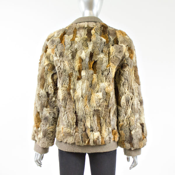 Multi Color Opossum Fur Reversible Jacket - Size S