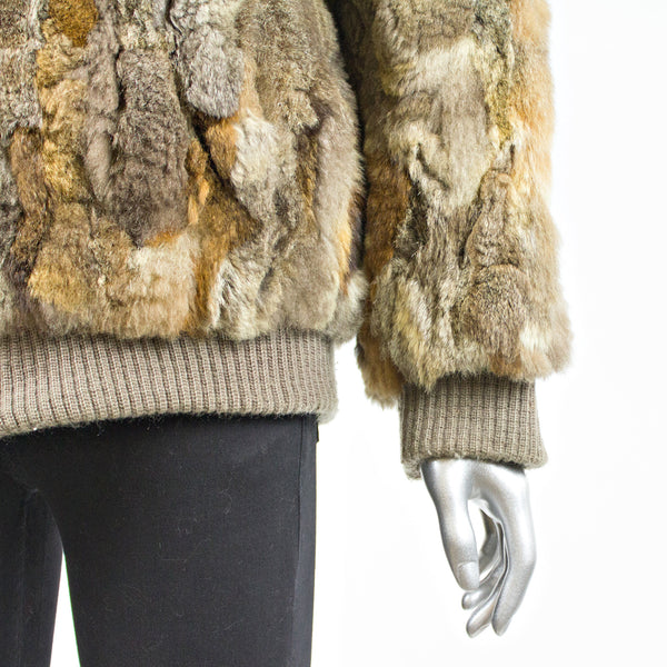 Multi Color Opossum Fur Reversible Jacket - Size S