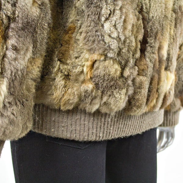 Multi Color Opossum Fur Reversible Jacket - Size S