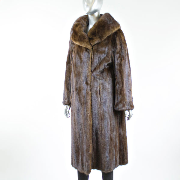 Mahogany Mink Fur 7/8 Coat - Size S