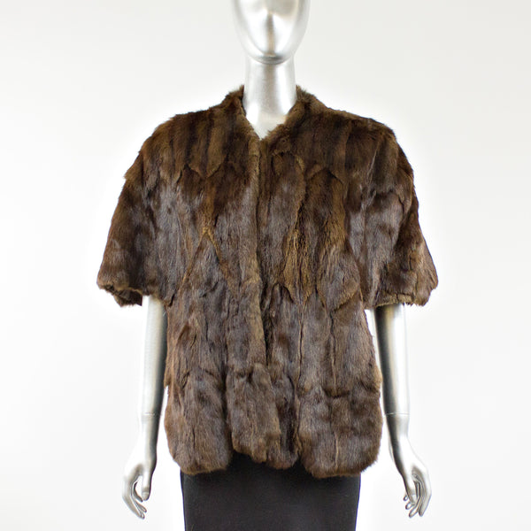 Brown Squirrel Fur Stole - One Size Fits All