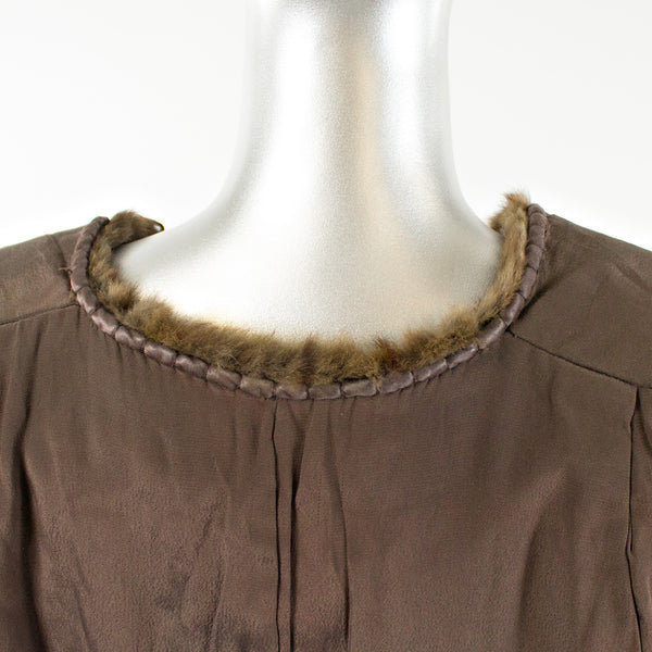 Brown Squirrel Fur Stole - One Size Fits All