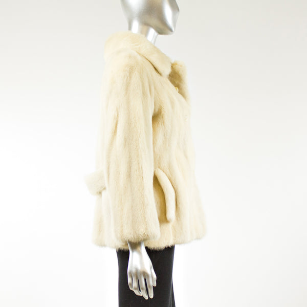 Pearl Mink Fur Jacket - Size S