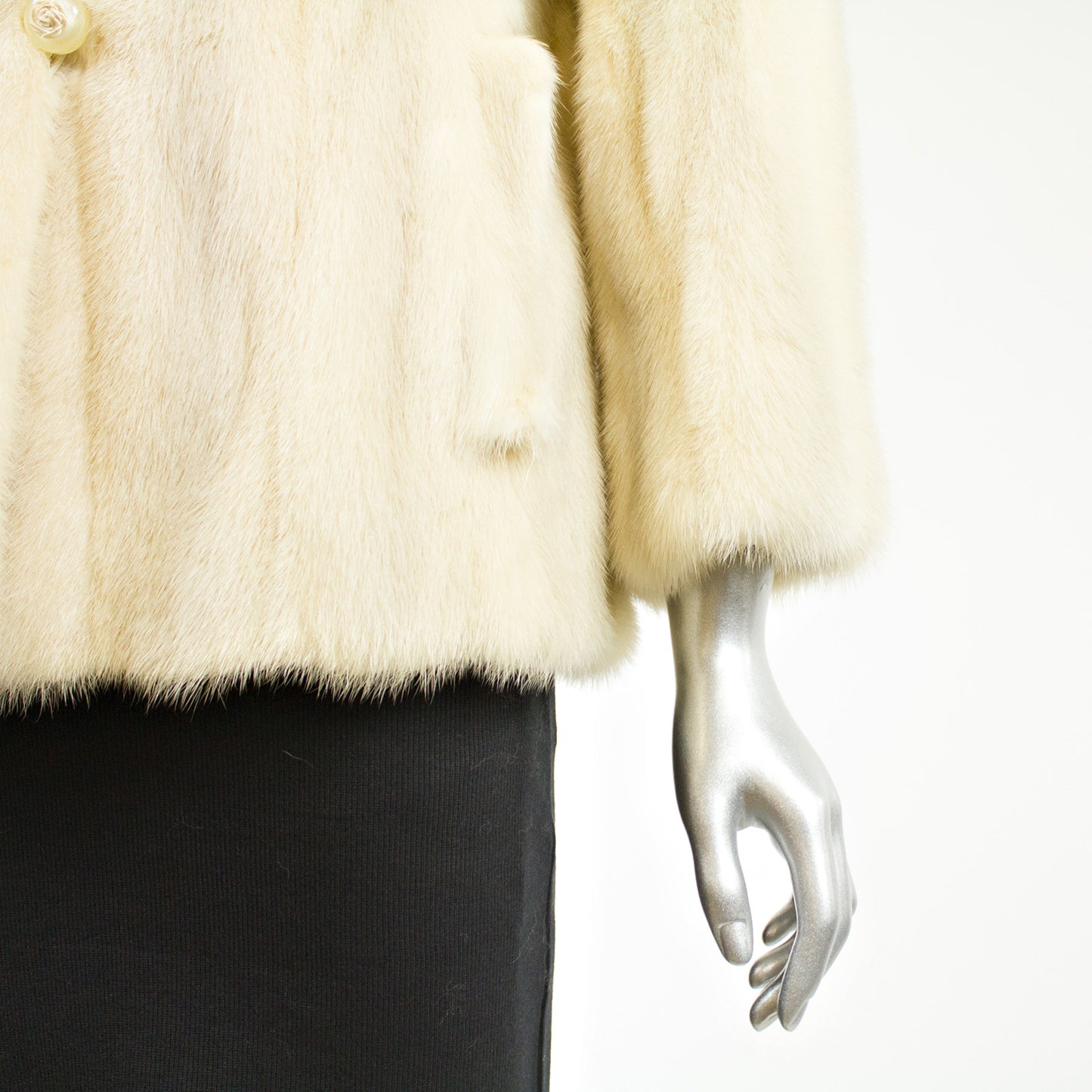 Pearl Mink Fur Jacket - Size S