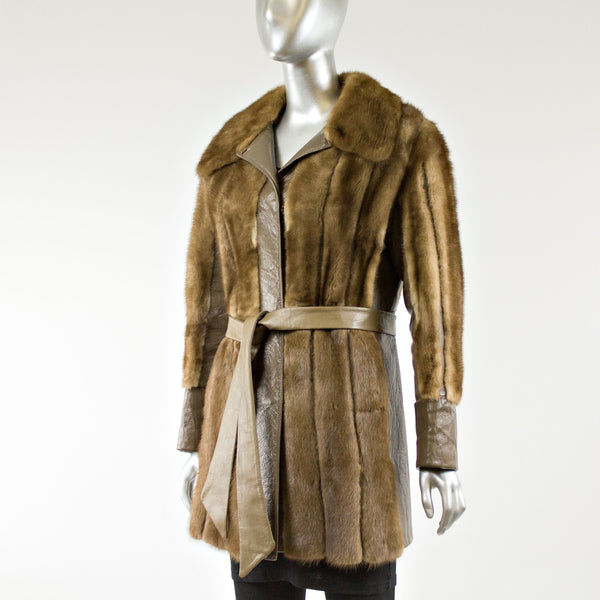 Lunaraine Mink Fur Jacket with a Belt - Size S