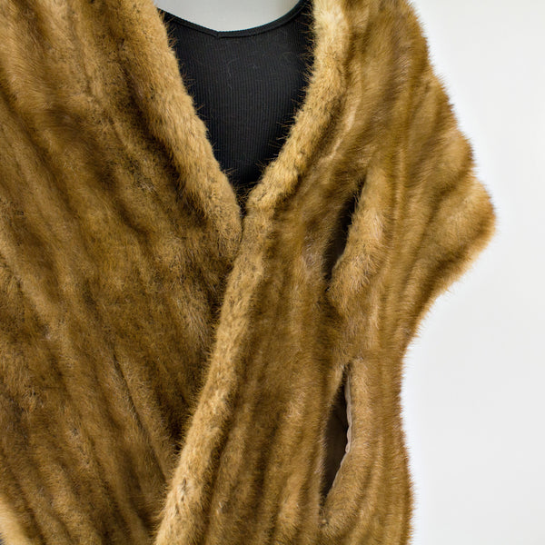 Autumn Haze Mink Fur Stole - One Size Fits All