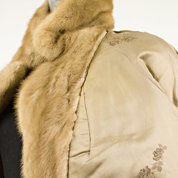 Autumn Haze Mink Fur Jacket FREE Fox Collar - Size S