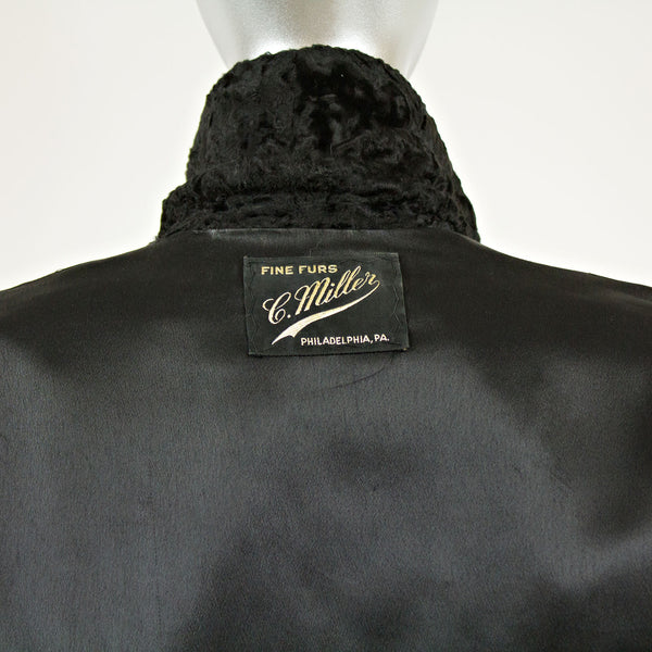Black Swakara Lamb Bolero Jacket - Size XS