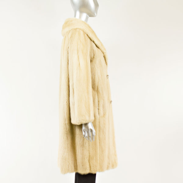 Blonde 7/8 Mink Coat - Size XS