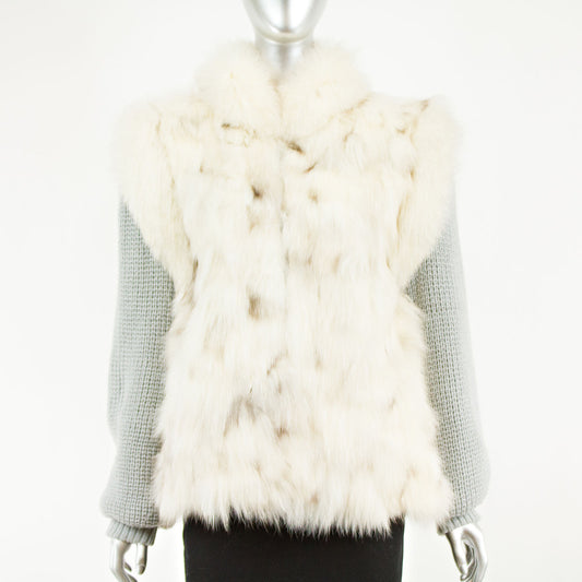Blue Fox with Detachable Sleeves Jacket - Size S