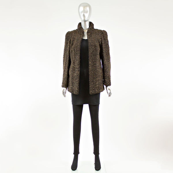 SAKS JANDEL Brown Persian Lamb Fur Jacket - Size XS