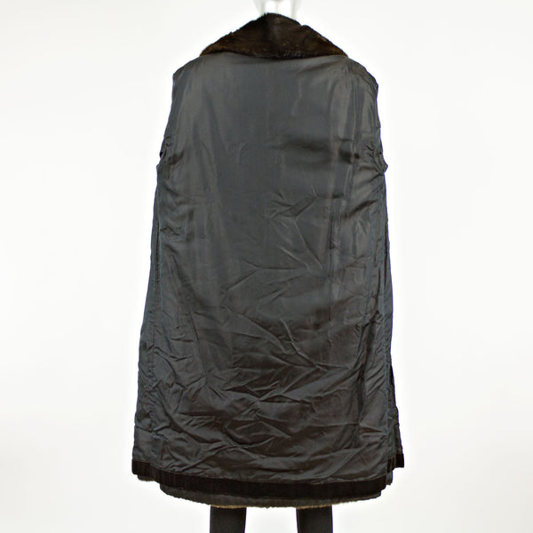 Dark Mahogany Mink Coat Horizontal - Size M
