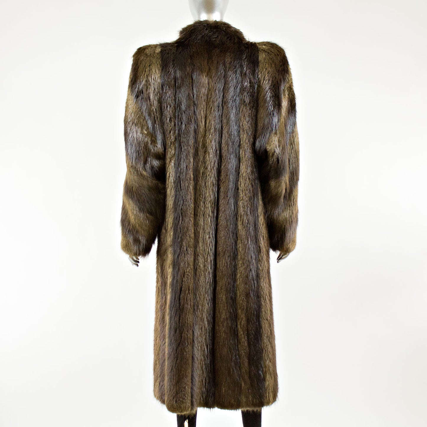 Long Hair Beaver Fur Coat - Size M