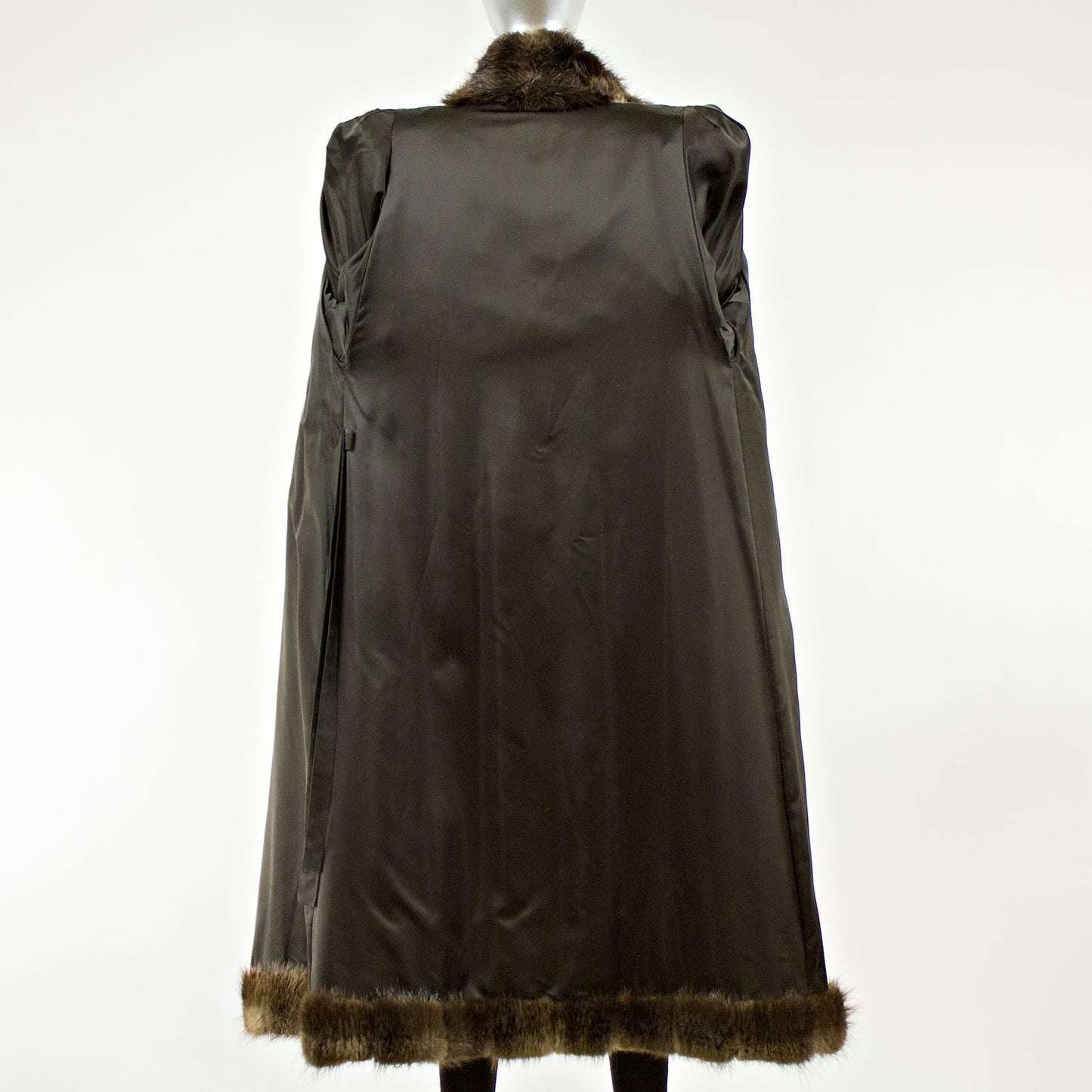 Long Hair Beaver Fur Coat - Size M