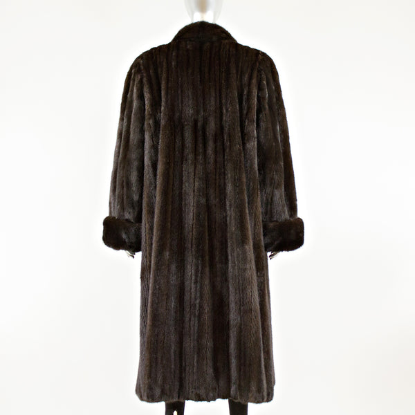 Mahogany Mink Fur Coat - Size M