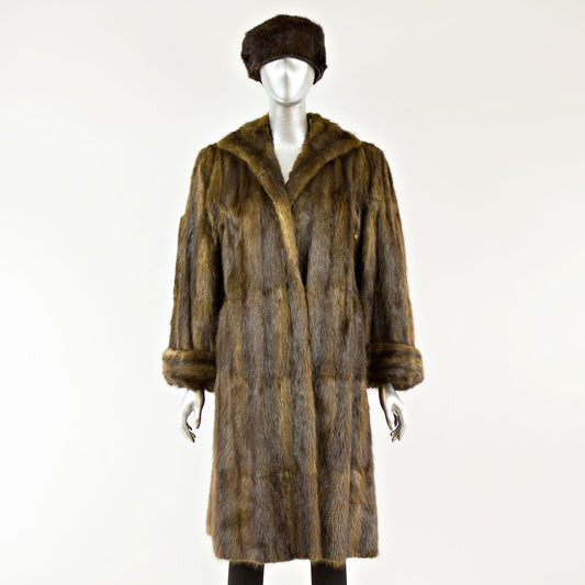Muskrat Coat with FREE Hat - Size S