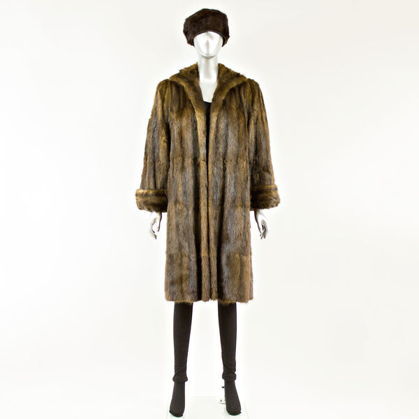 Muskrat Coat with FREE Hat - Size S