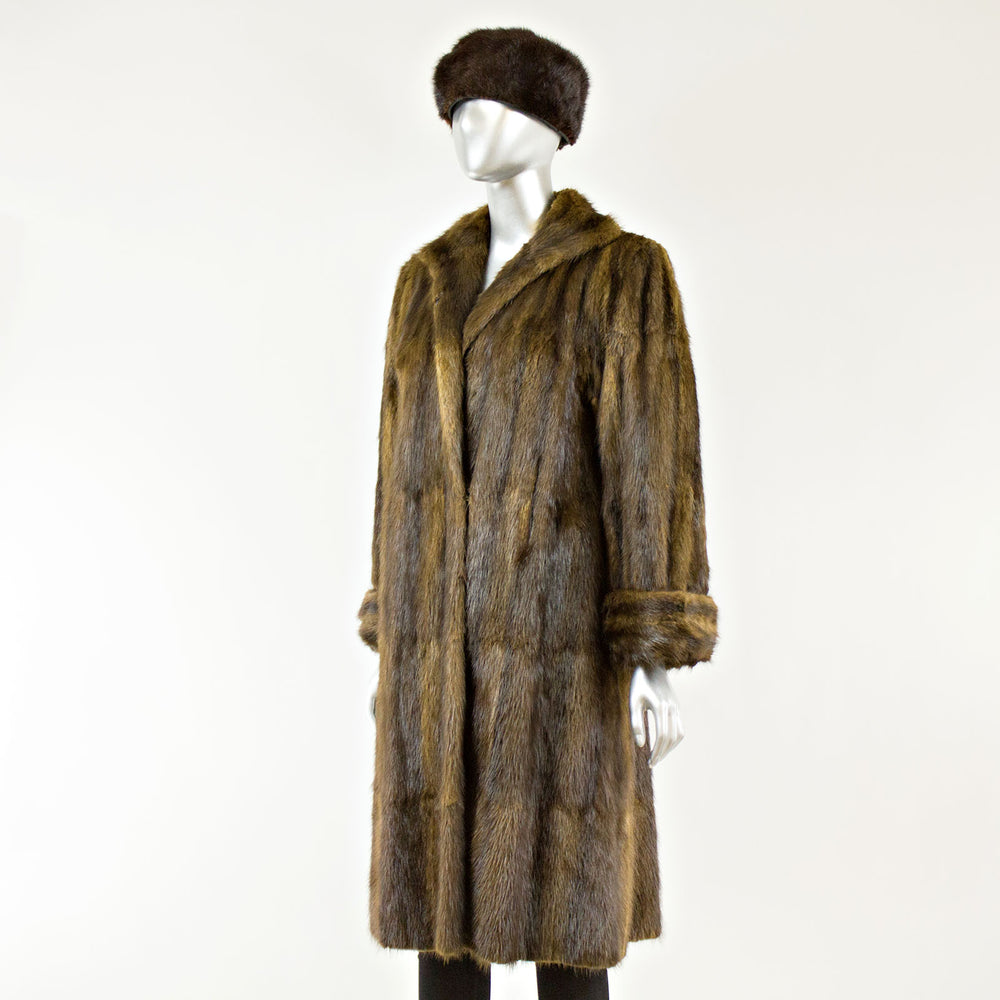 Muskrat Coat with FREE Hat - Size S