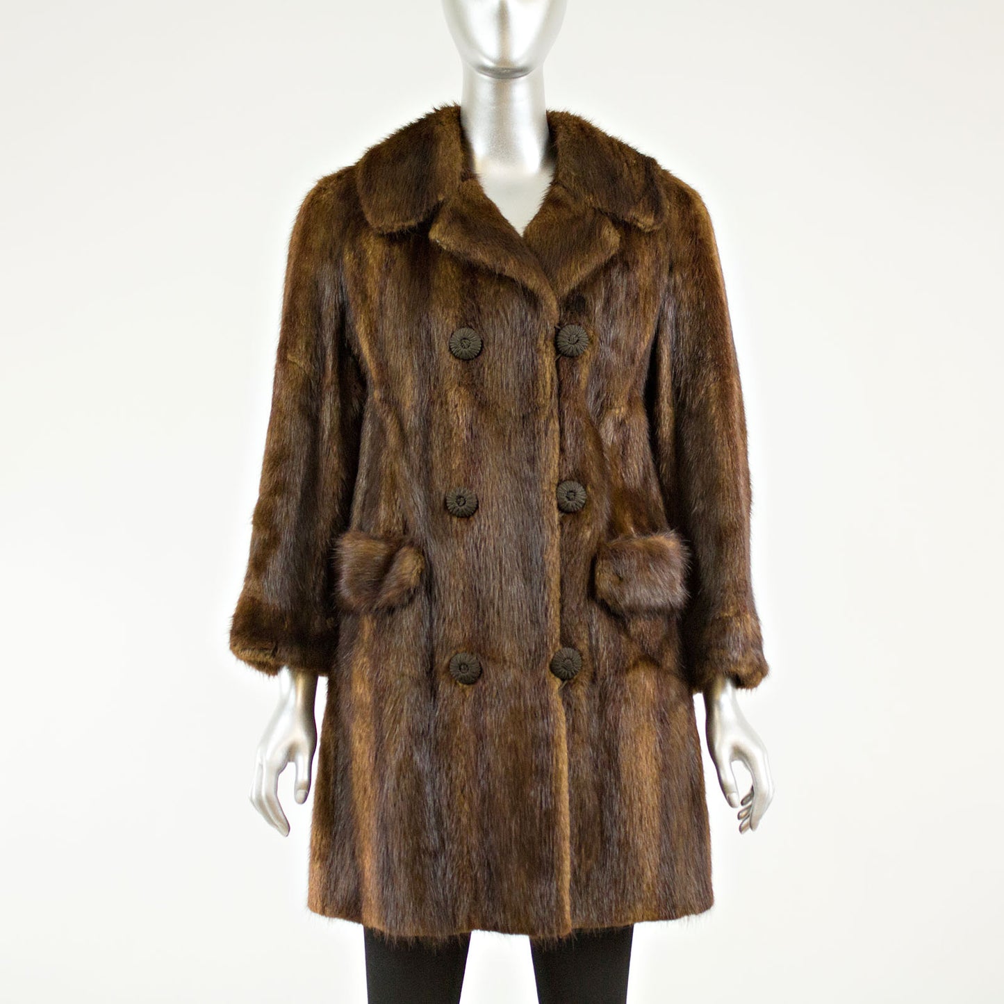 Brown Muskrat 3/4 Coat- S