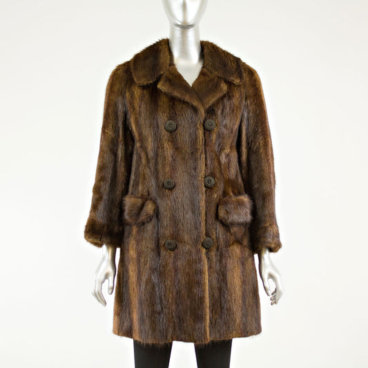 Brown Muskrat 3/4 Coat- S