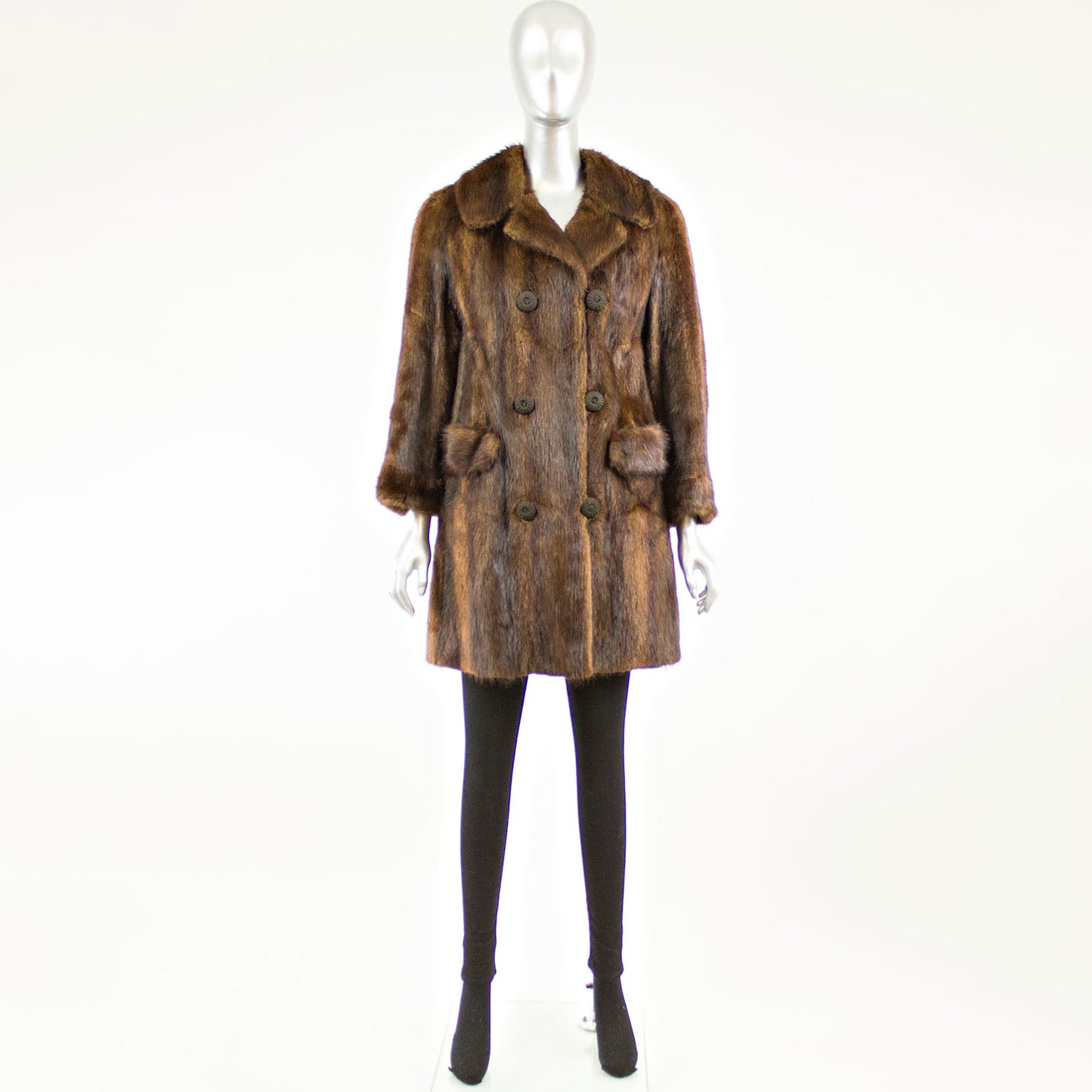 Brown Muskrat 3/4 Coat- S