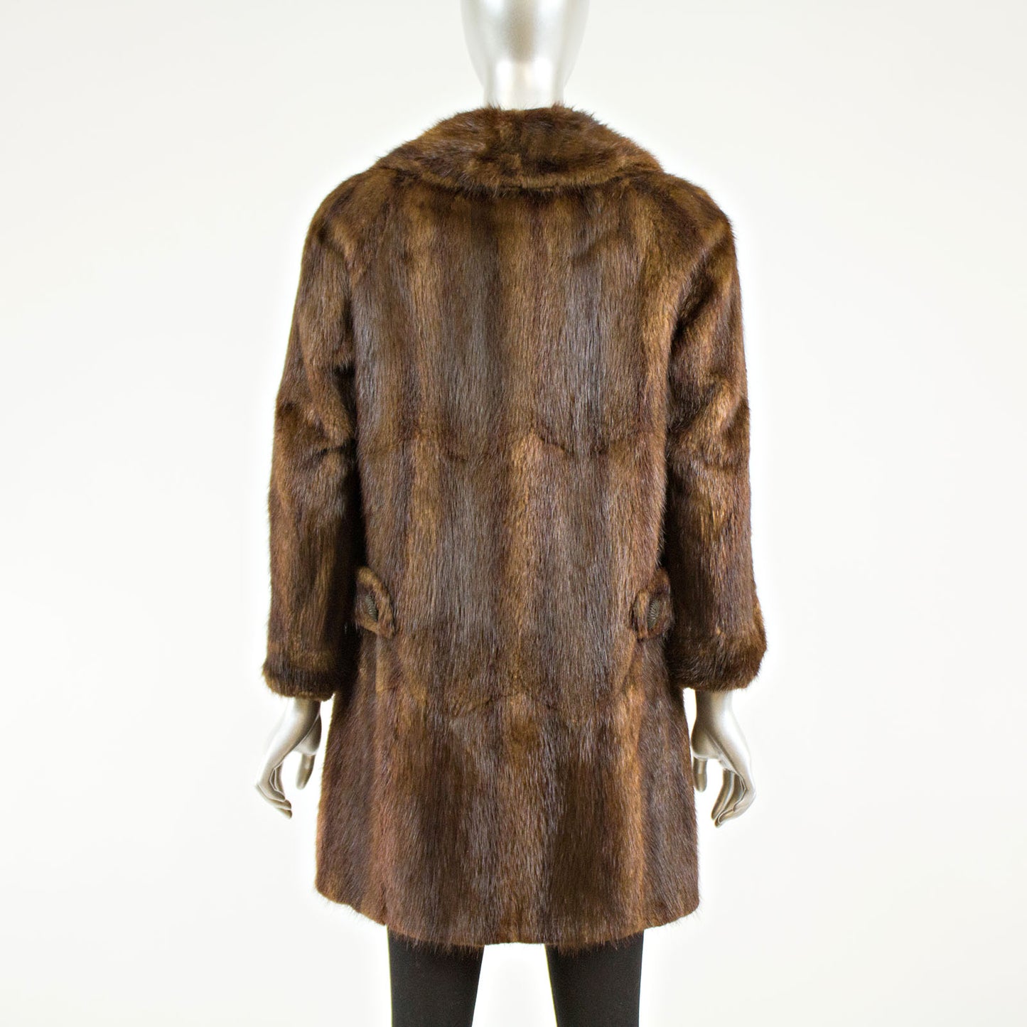 Brown Muskrat 3/4 Coat- S