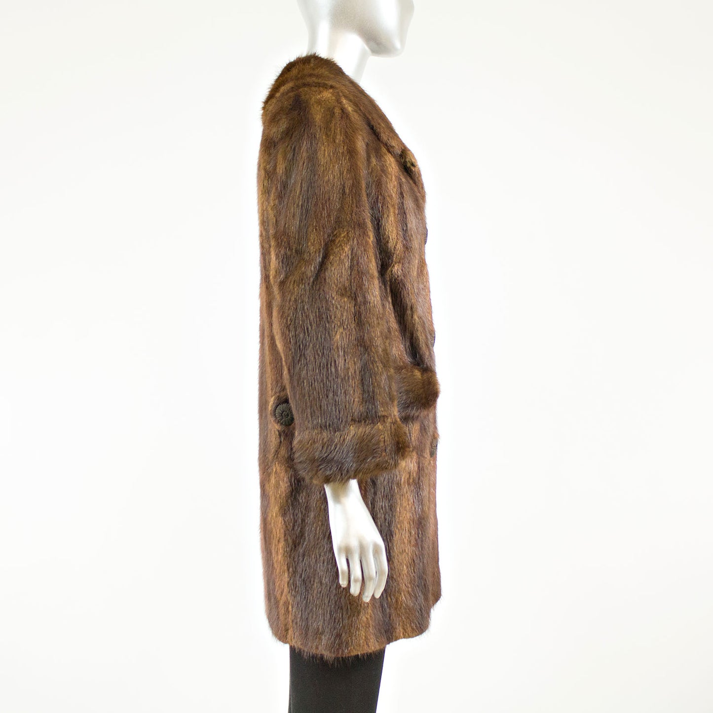 Brown Muskrat 3/4 Coat- S