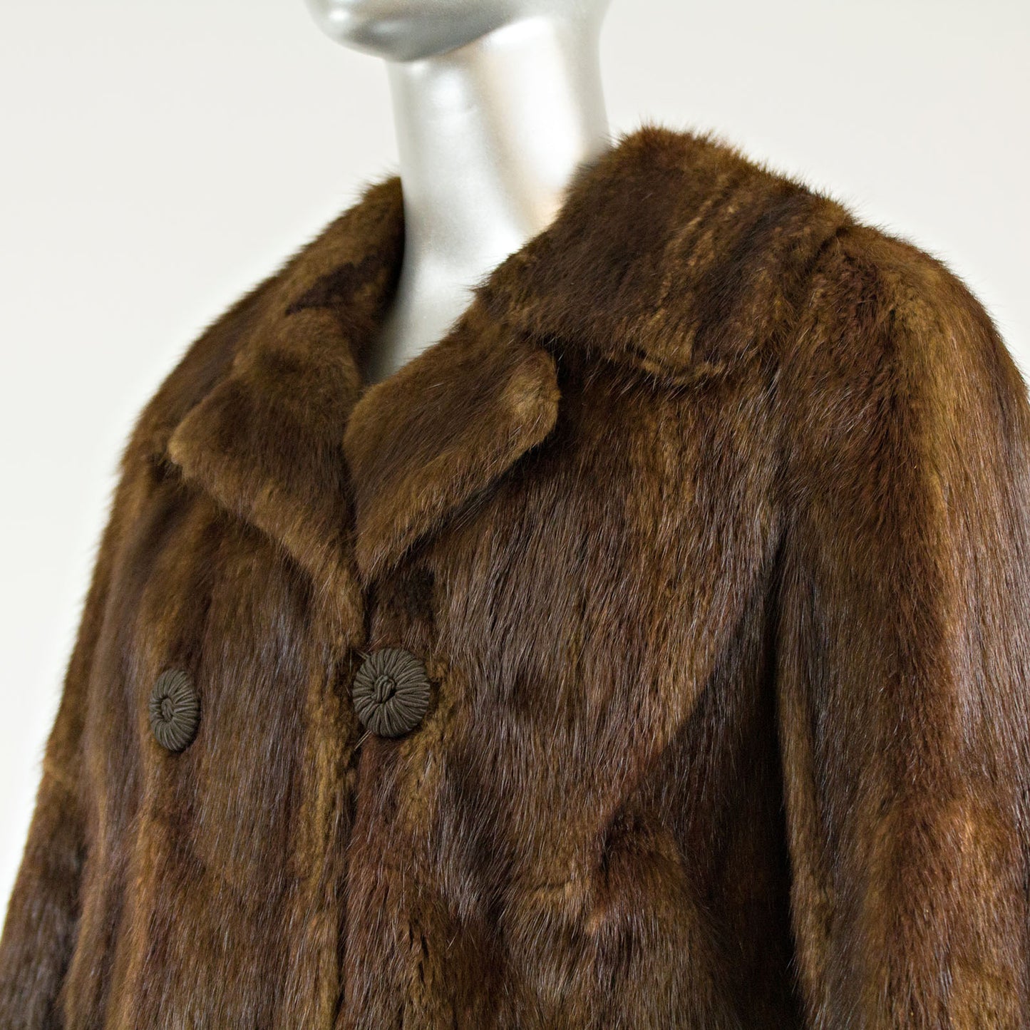 Brown Muskrat 3/4 Coat- S