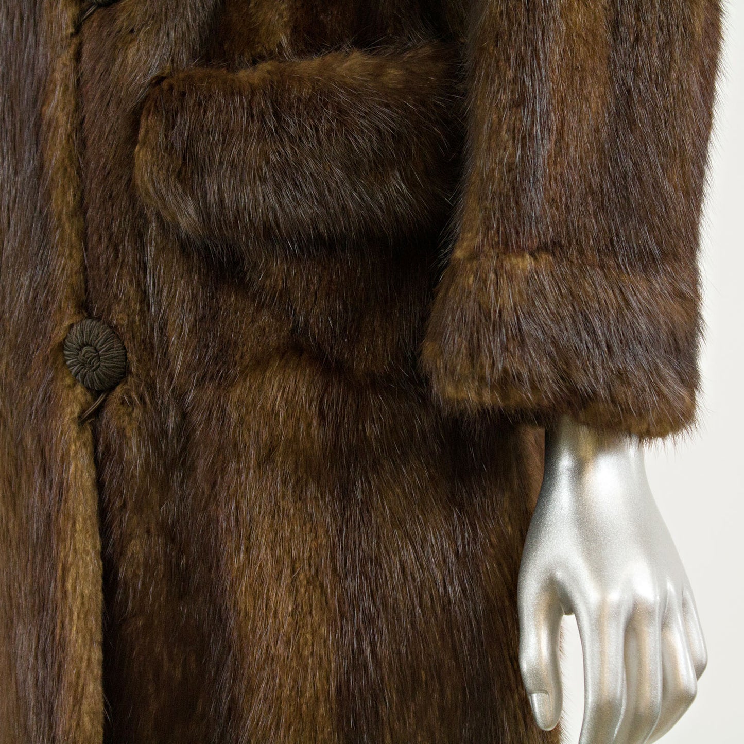 Brown Muskrat 3/4 Coat- S