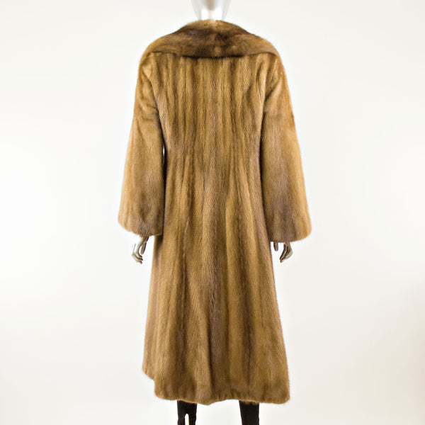 Autumn Haze Mink Coat with Sable Collar - Size S