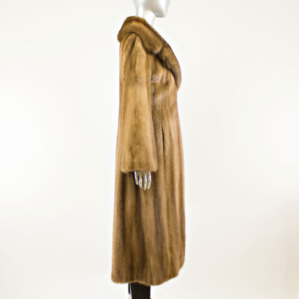 Autumn Haze Mink Coat with Sable Collar - Size S