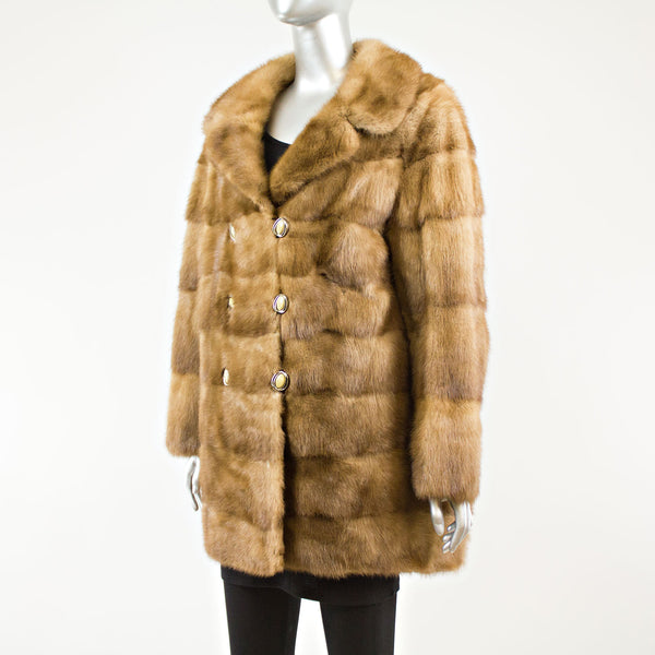 Autumn Haze Mink 3/4 Coat  - Size XL