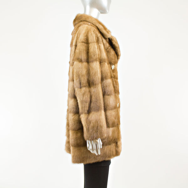 Autumn Haze Mink 3/4 Coat  - Size XL