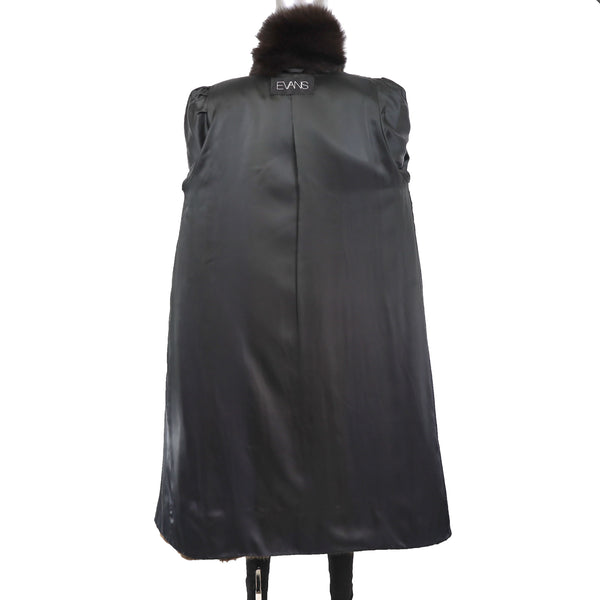 Beaver Coat with Fox Tuxedo- Size XL