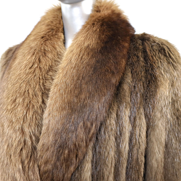 Beaver Coat with Fox Collar- Size S