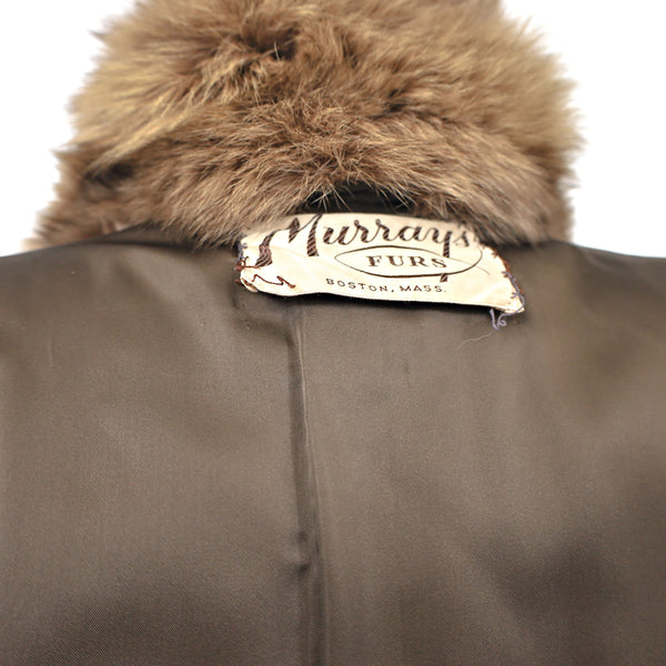 Beaver Coat with Fox Collar- Size S