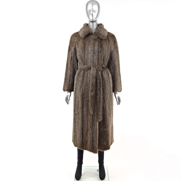 Full Length Beaver Coat- Size L