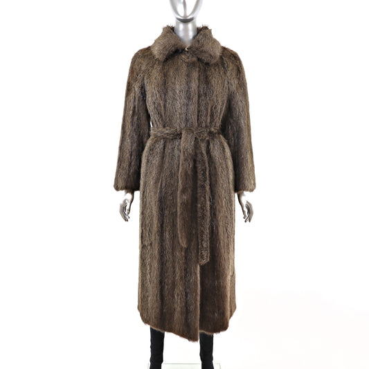 Full Length Beaver Coat- Size L
