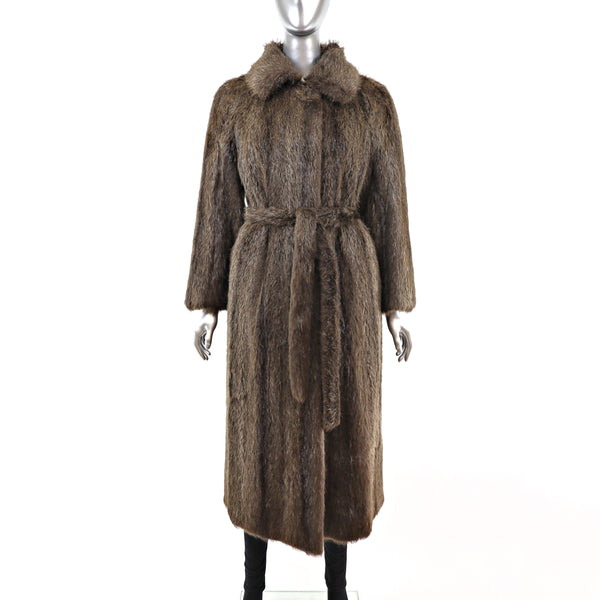 Full Length Beaver Coat- Size L