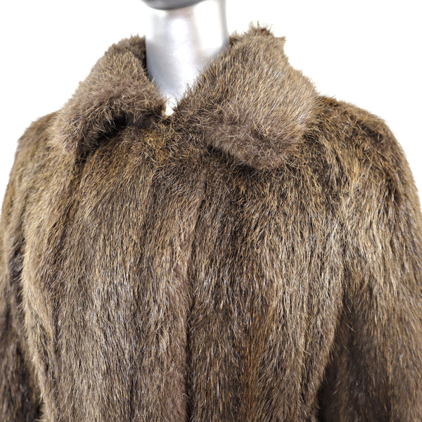 Full Length Beaver Coat- Size L