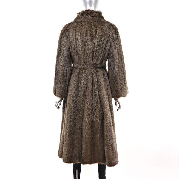 Full Length Beaver Coat- Size L