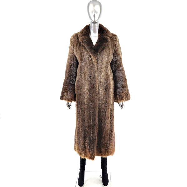 Full Length Beaver Coat- Size S-M
