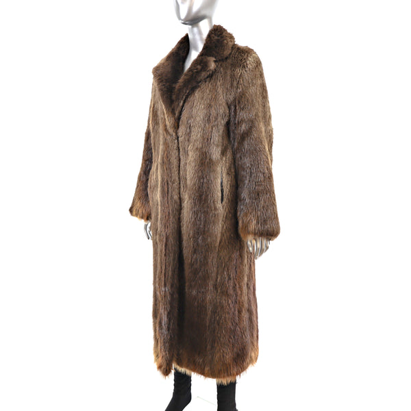 Full Length Beaver Coat- Size S-M