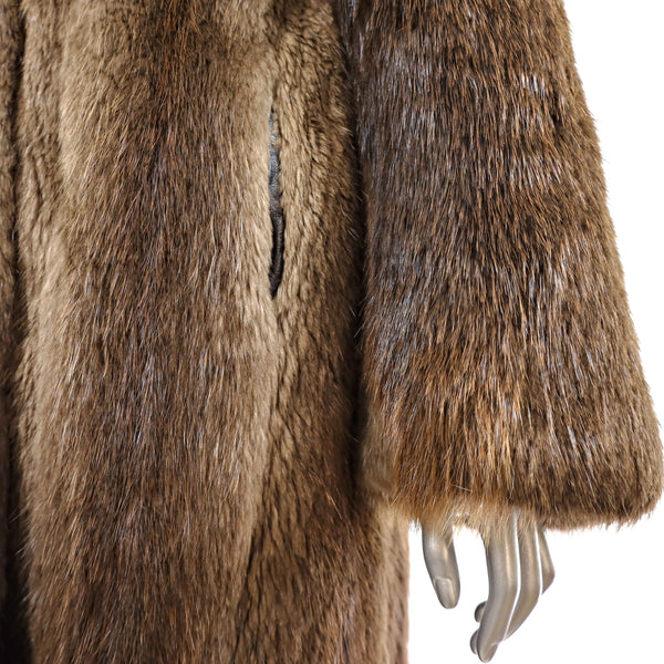 Full Length Beaver Coat- Size S-M