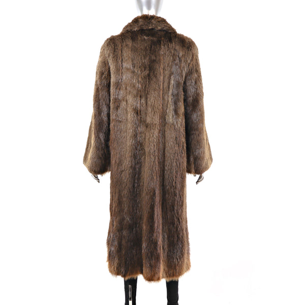 Full Length Beaver Coat- Size S-M